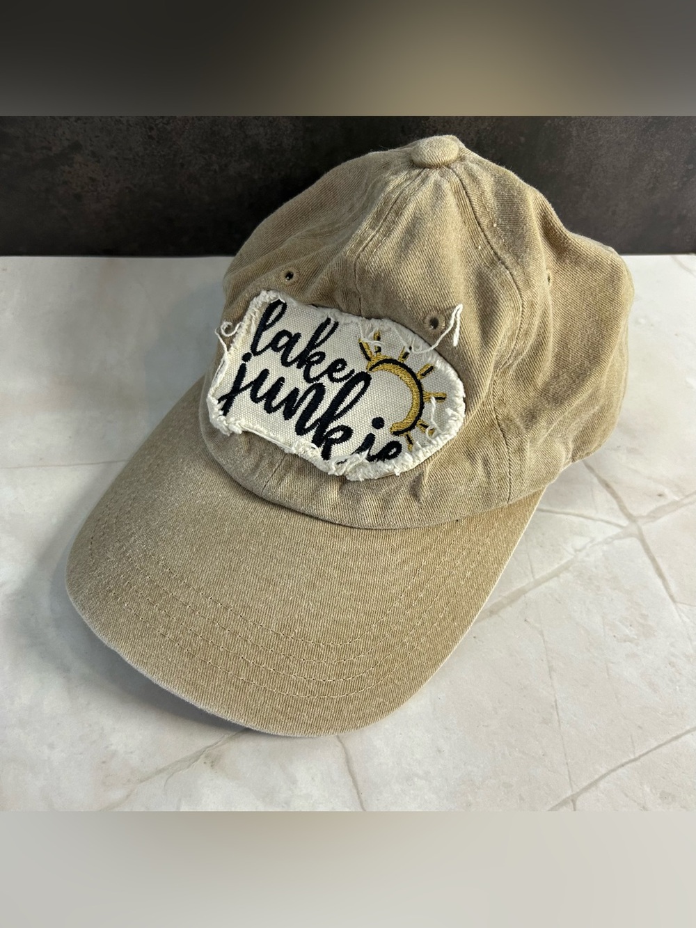 Beige Lake Junkie Cotton Baseball Hat